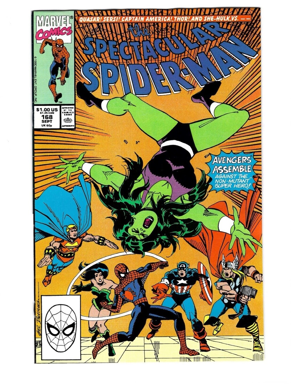 Spectacular Spider-Man #168 Vol. 1 Sept 1990 Marvel Comics High Grade